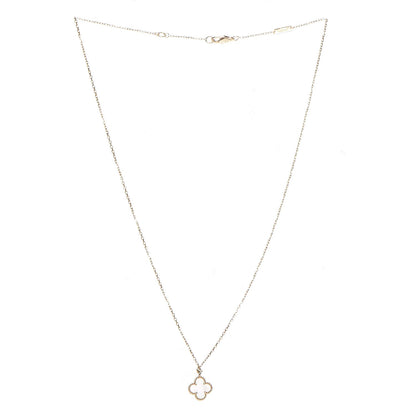 Van Cleef & Arpels 18K Yellow Gold Mother of Pearl Sweet Alhambra Pendant Necklace 3 of 7