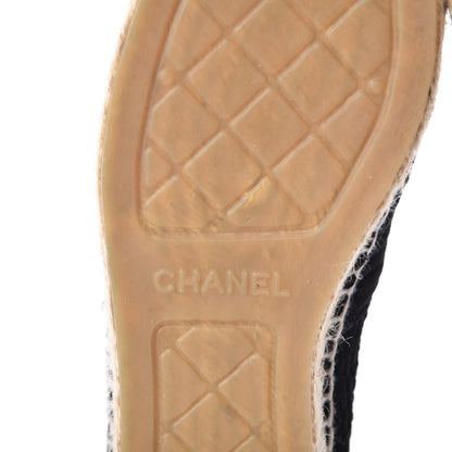 Chanel Velvet Grosgrain CC Espadrilles 37 Black 8 of 8