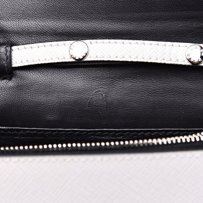 Prada Saffiano Lux Flap Wallet With Strap Talco 9 of 13