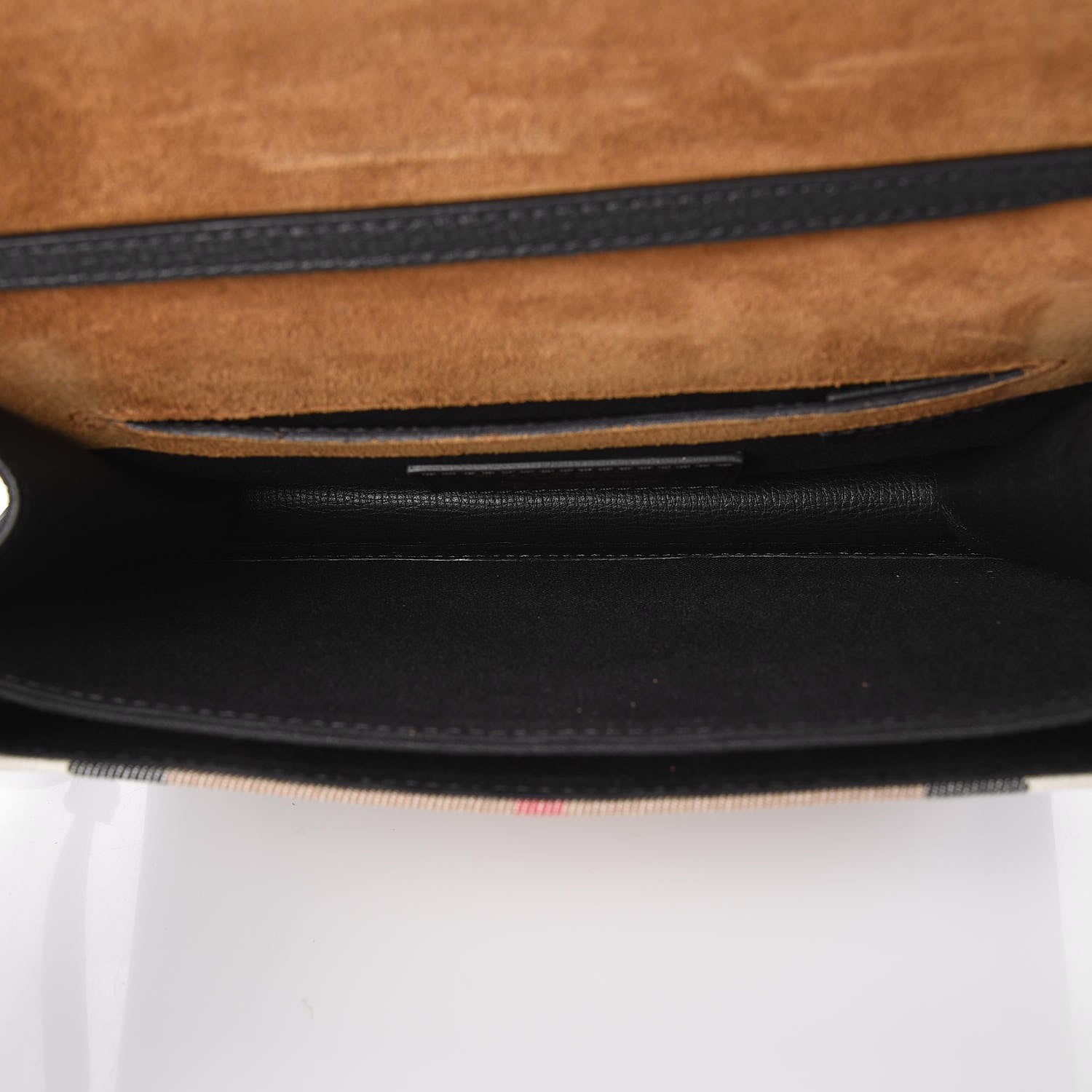 Burberry Derby Calfskin House Check Small Macken Crossbody Bag Black 5 of 8