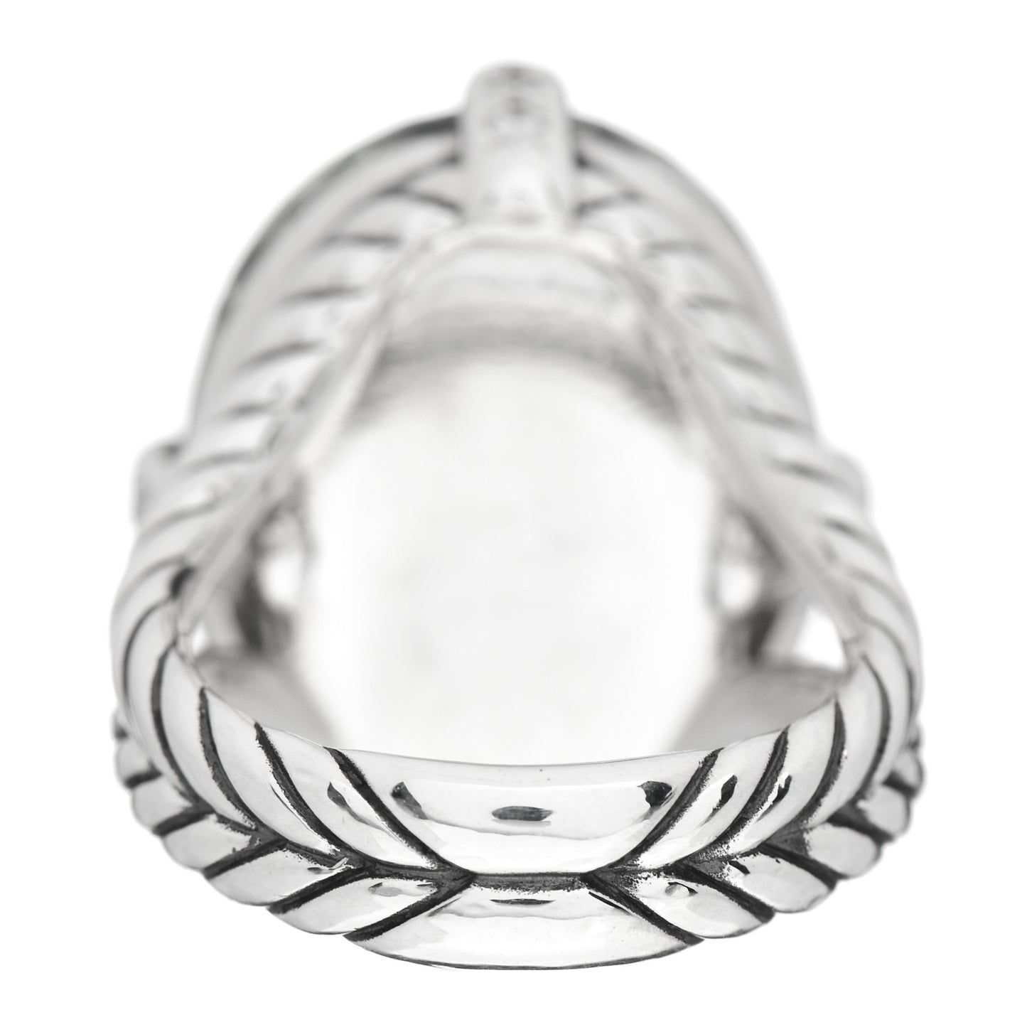 Sterling Silver Diamond Prasiolite 23mm Chatelaine Signature Oval Ring 56 7.5