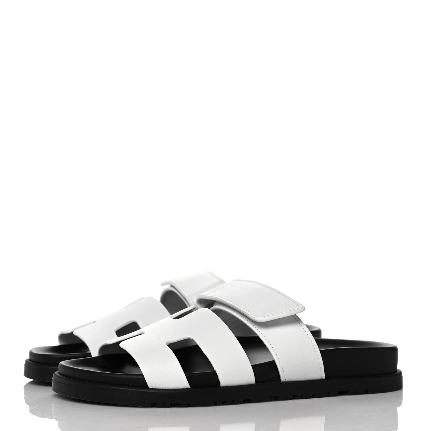 Hermes Calfskin Womens Chypre Sandals 36.5 White 3 of 9