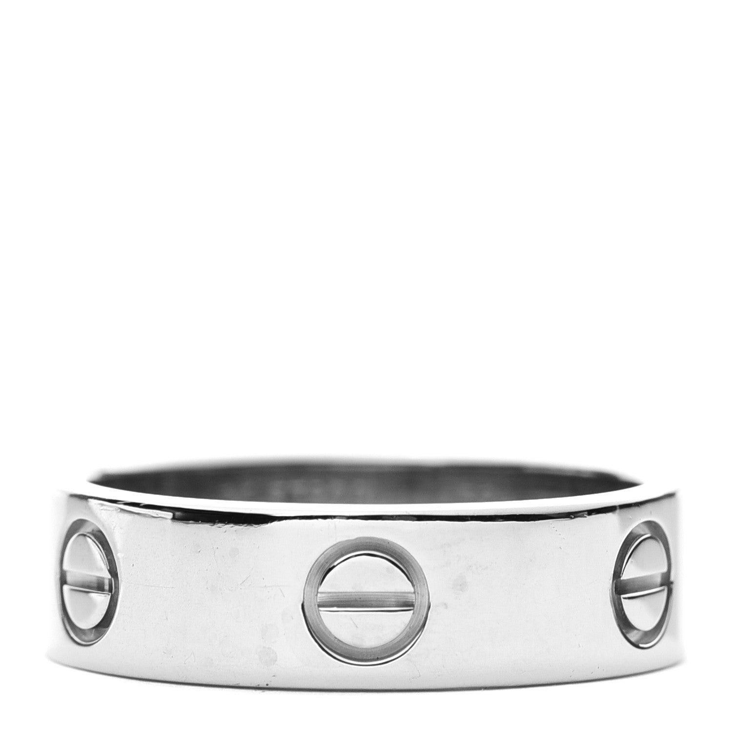 Cartier 18K White Gold 6mm LOVE Ring 58 8.25 1 of 5