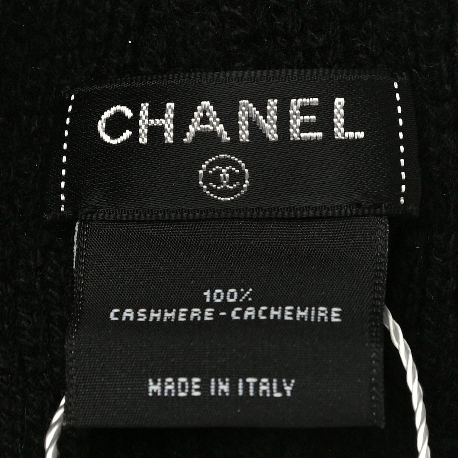 Chanel Cashmere CC Logo Beanie Hat Black 5 of 8