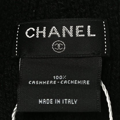 Chanel Cashmere CC Logo Beanie Hat Black 5 of 8