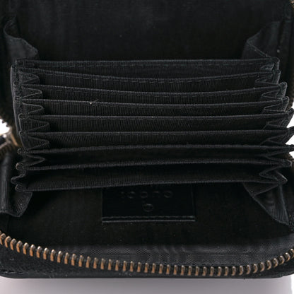 Gucci Calfskin Matelasse GG Marmont Zip Around Card Case Black 5 of 10