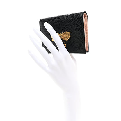 Gucci Calfskin GG Marmont Bow Card Case Black 2 of 7
