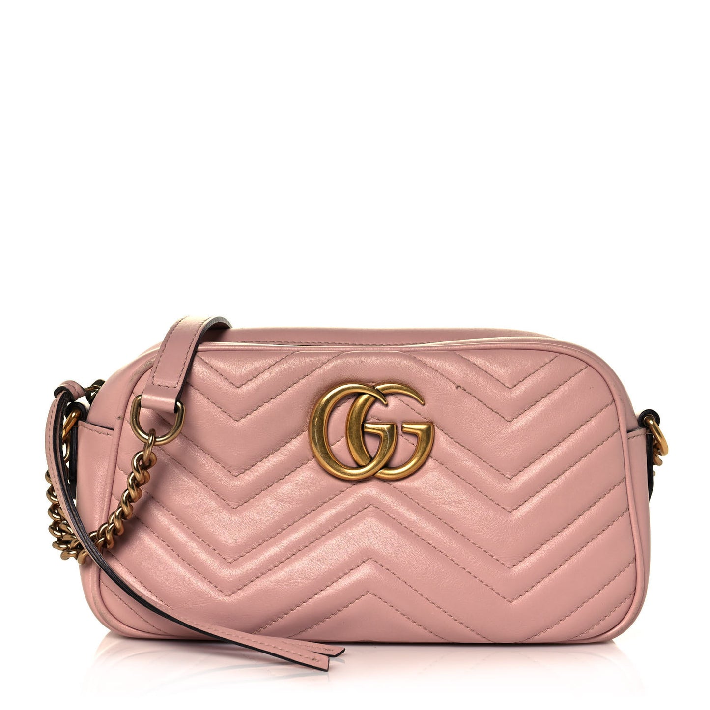 Calfskin Matelasse Small GG Marmont Chain Shoulder Bag Perfect Pink