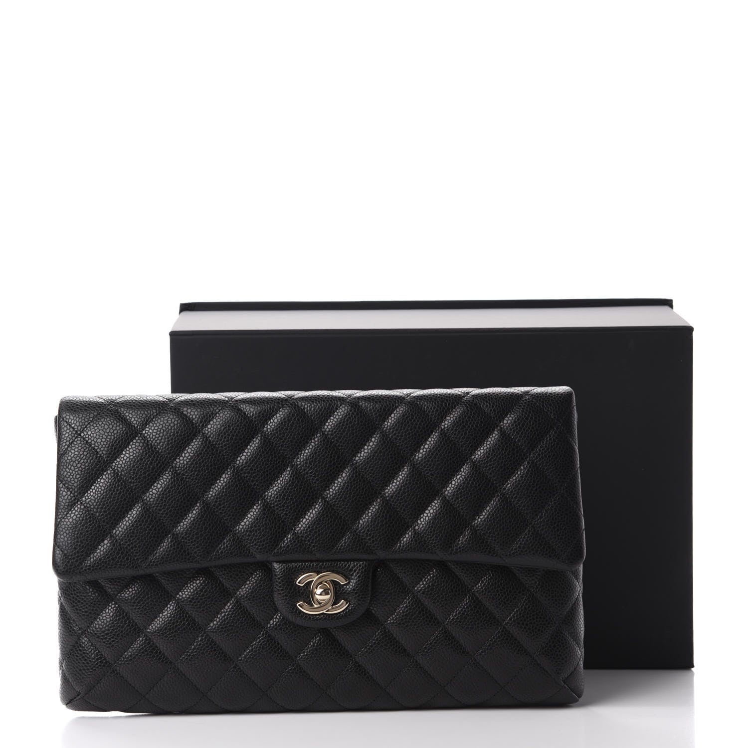 Chanel Caviar Quilted Flap Clutch Black 11 of 11