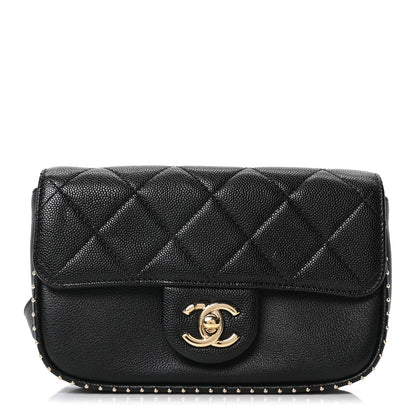 Chanel Caviar Quilted Studded Flap Waist Bag Black 1 of 10