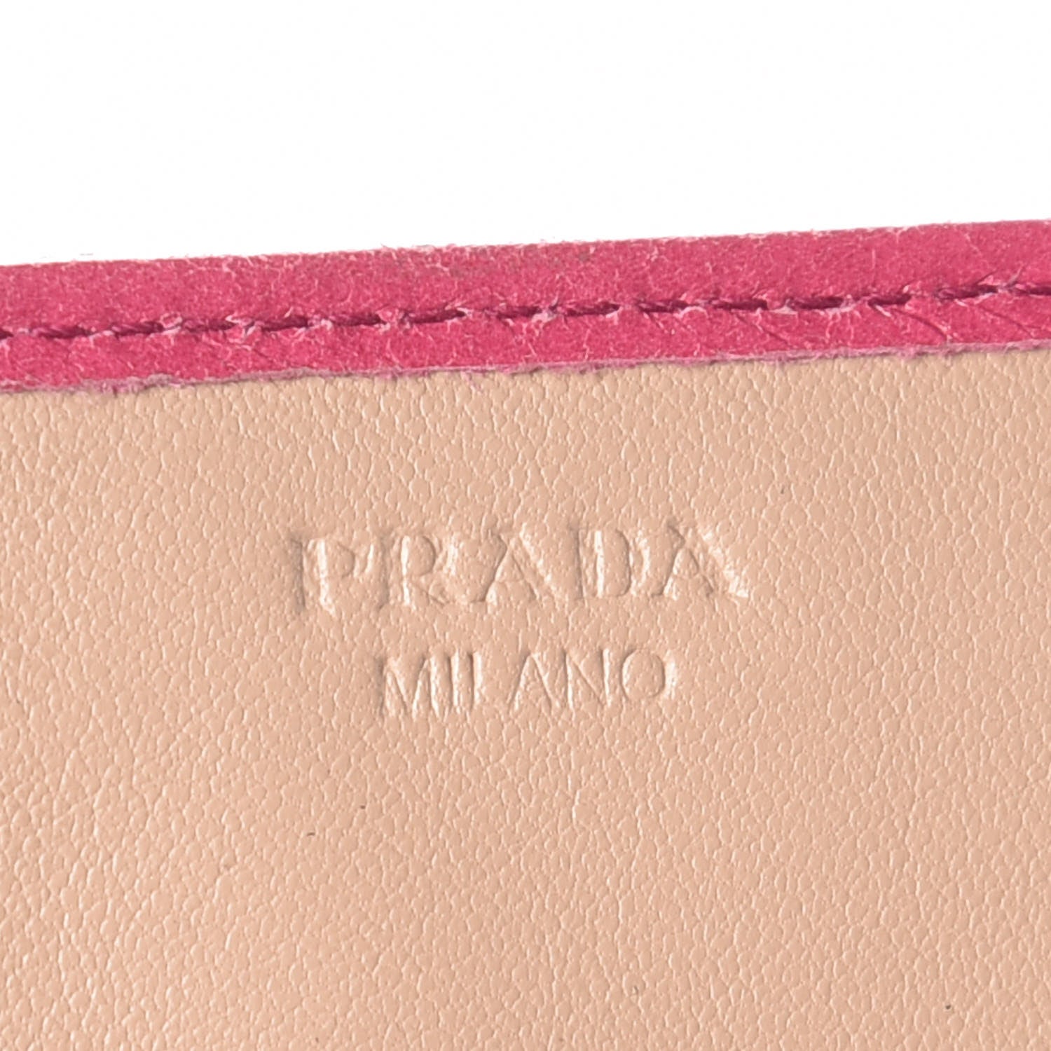 Prada Vitello Antic Soft Metal Chevron Wallet Pink 13 of 16