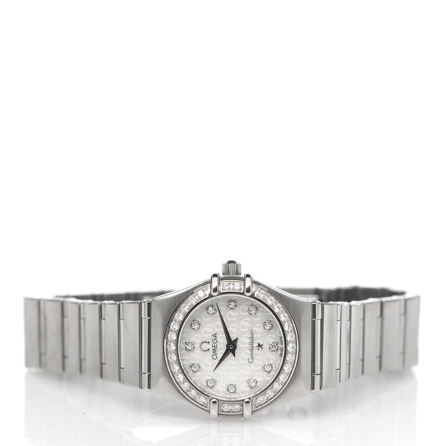 Stainless Steel Diamond Bezel Mother of Pearl 22mm Constellation Quartz Watch 1460.75.00