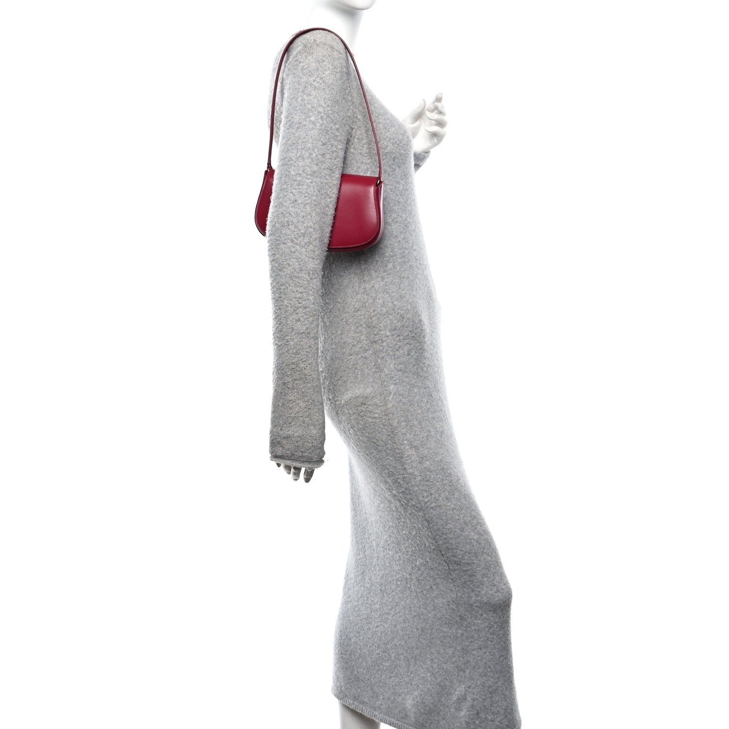Saint Laurent Box Calfskin Mini Voltaire Shoulder Bag Burgundy 2 of 11