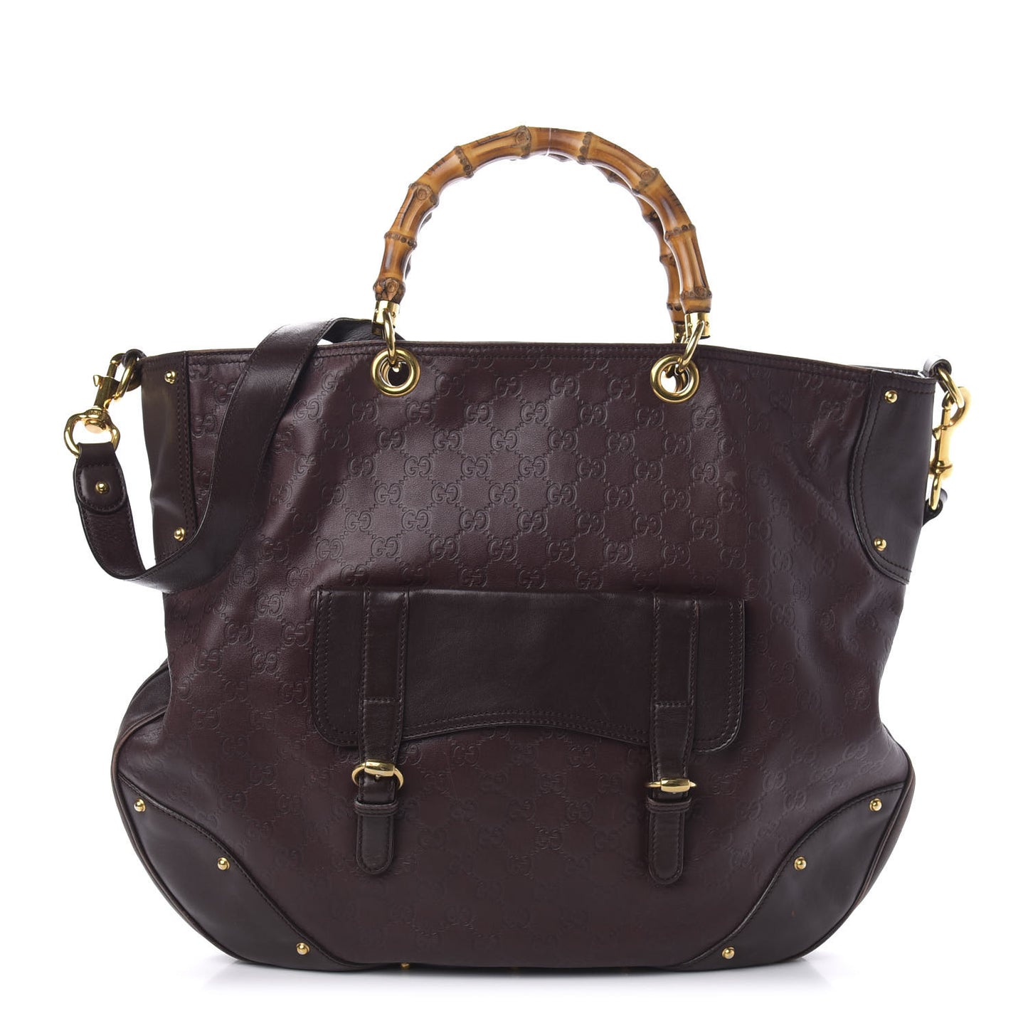 Guccissima Large Bamboo Messenger Tote Bag Purple