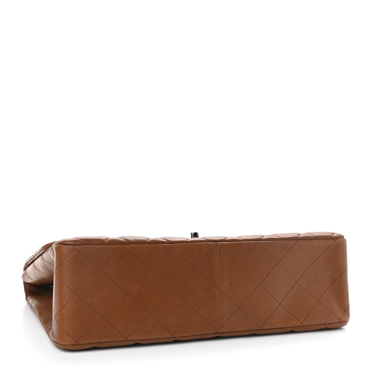 Lambskin Quilted Jumbo Single Flap Dark Brown