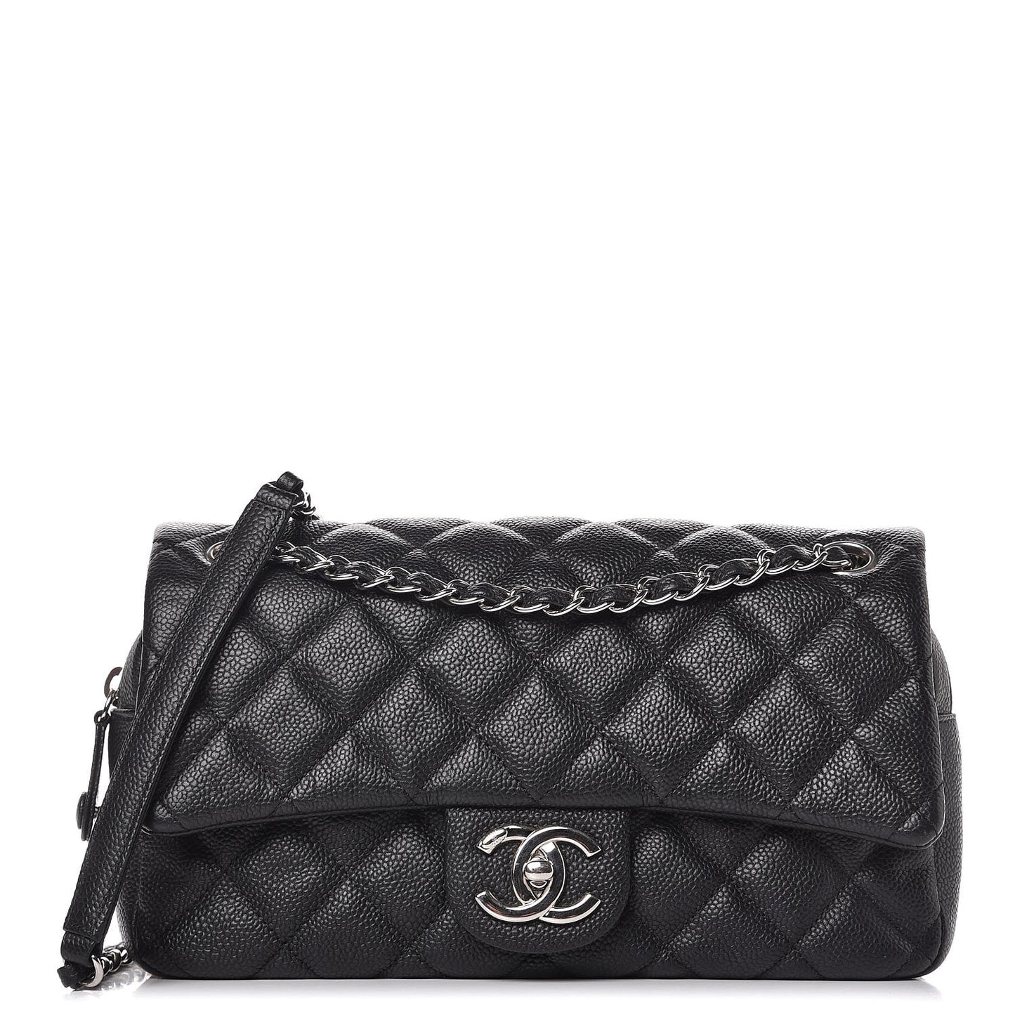 Caviar Quilted Medium Easy Flap Black
