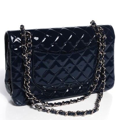Chanel Patent Quilted Medium Double Flap Navy 3 of 8