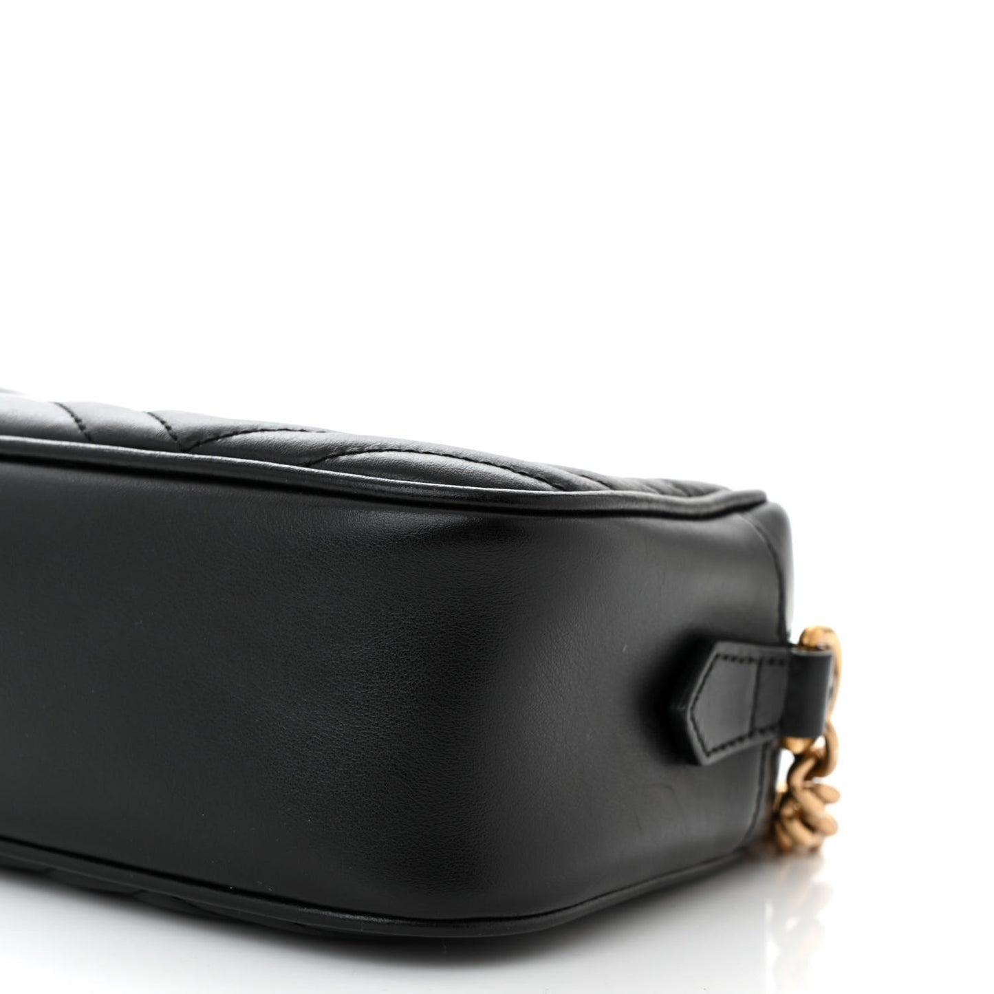 Calfskin Matelasse Small GG Marmont Chain Shoulder Bag Black