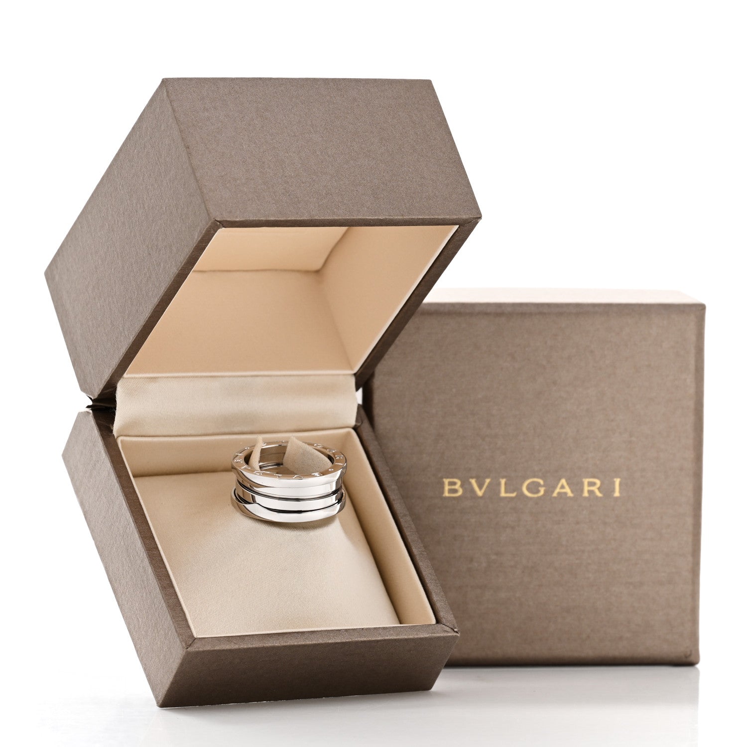Bulgari 18K White Gold B.Zero1 Two-Band Ring 54 6.75 8 of 8