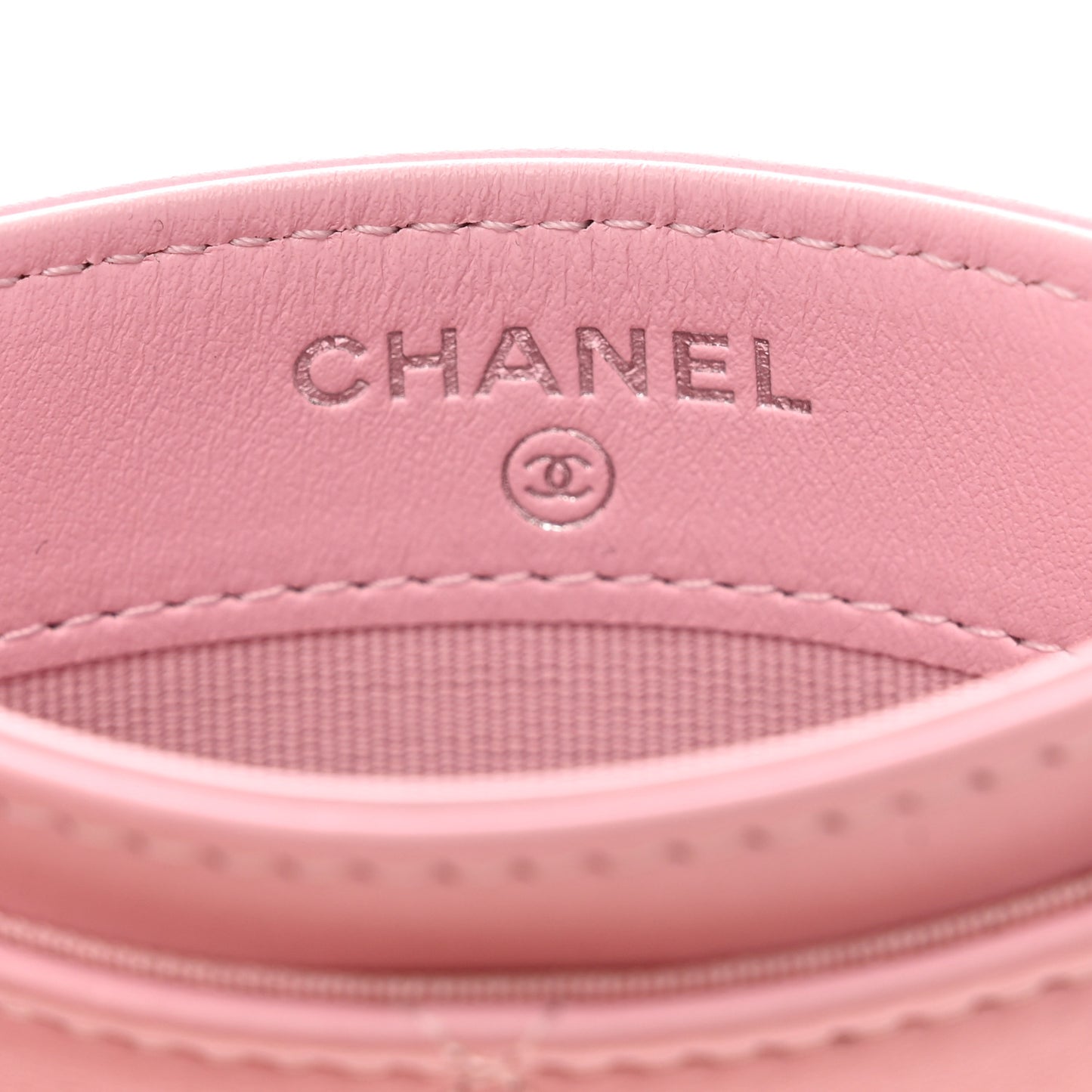 Lambskin Quilted Card Holder Light Pink