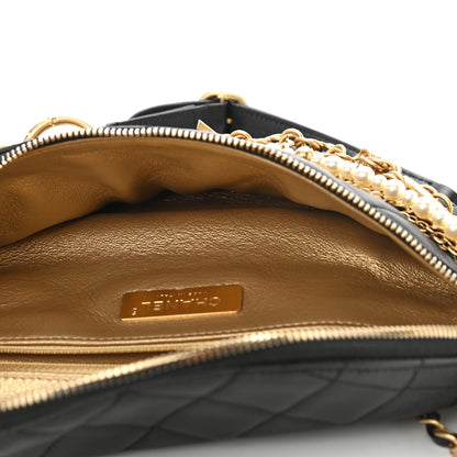 Chanel Lambskin Quilted All About Chains Waist Belt Bag Black 6 of 9