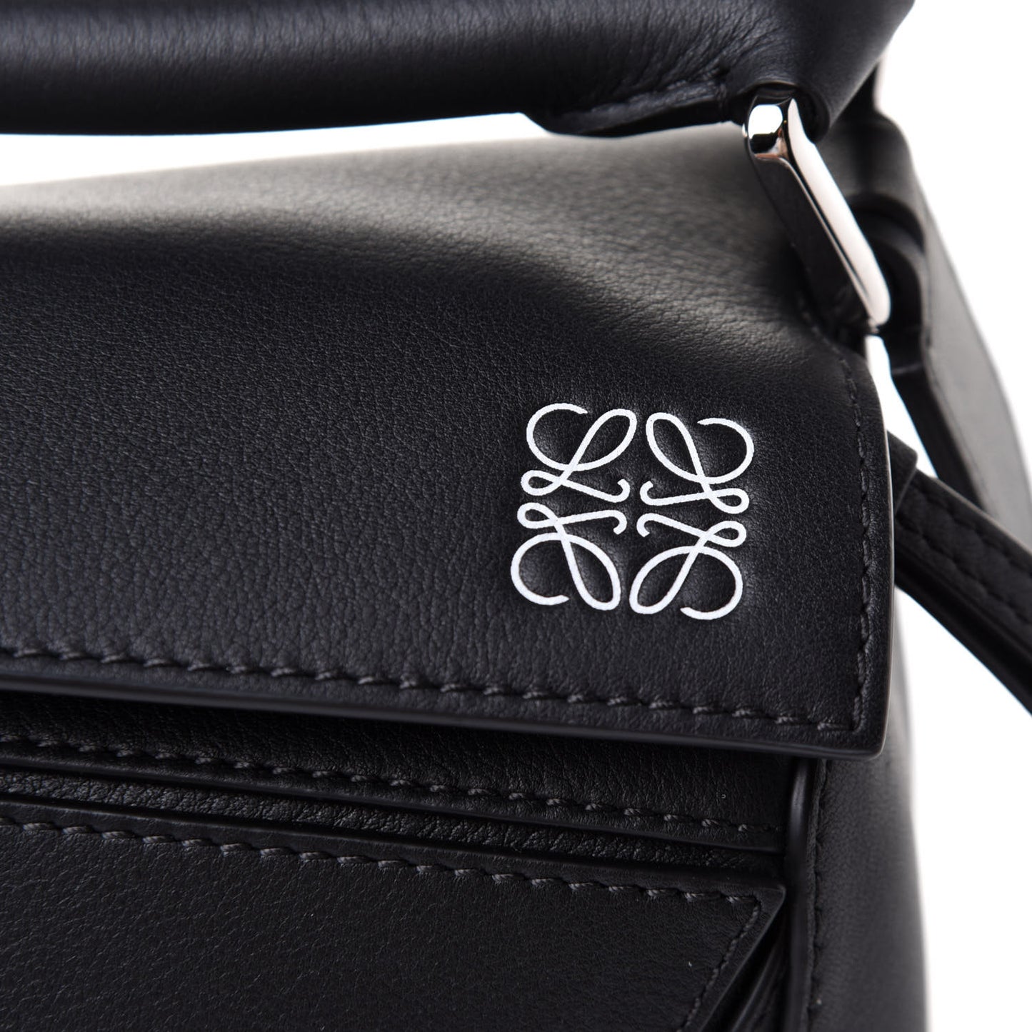 Calfskin Small Puzzle Bag Black
