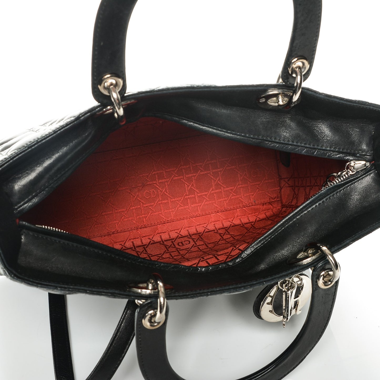 Lambskin Cannage Large Lady Dior Black