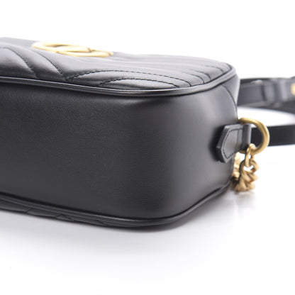 Gucci Calfskin Matelasse Small GG Marmont Chain Shoulder Bag Black 10 of 10