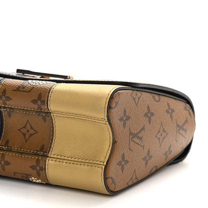 Louis Vuitton Calfskin Reverse Monogram Studded Twist Shoulder Bag MM Black Gold 9 of 10