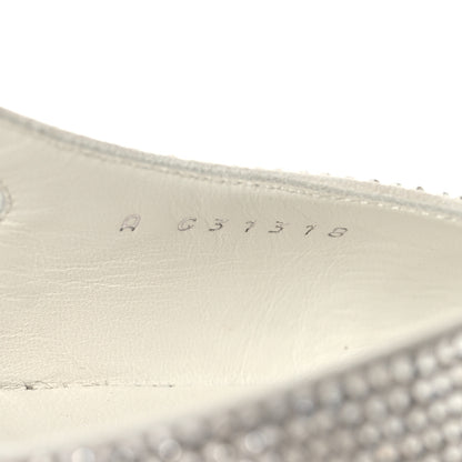 Chanel Strass Grosgrain Cap Toe CC Slingback Pumps 36 Silver Black 7 of 9