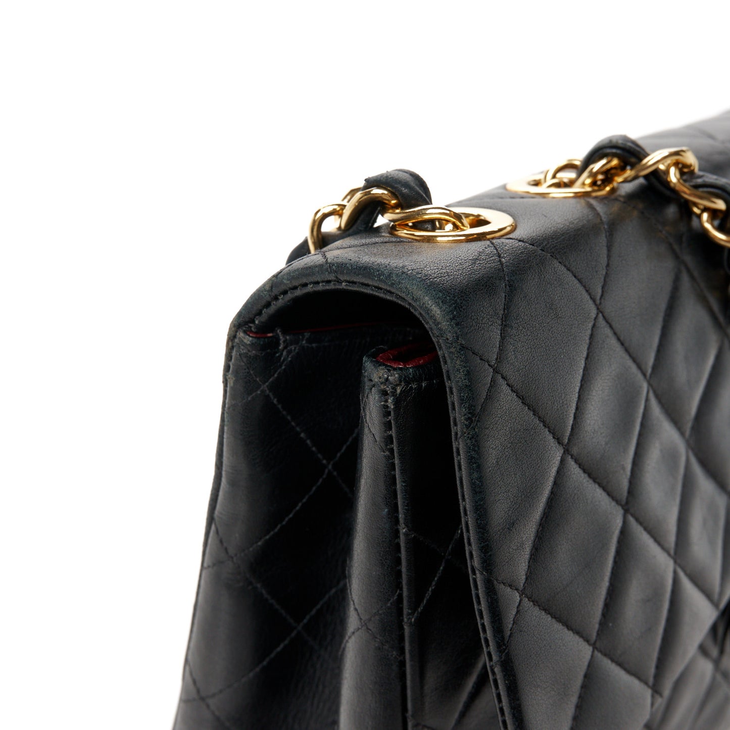 Lambskin Quilted XL Jumbo Single Flap Black