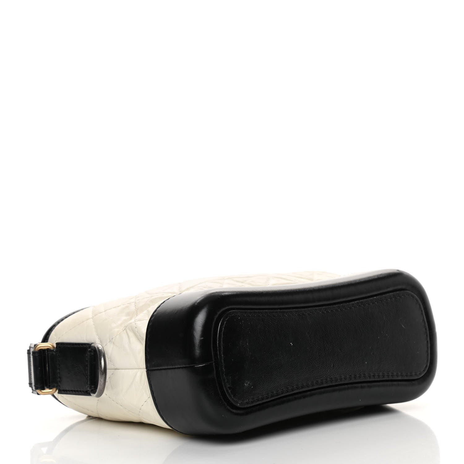 Chanel Aged Calfskin Quilted Small Gabrielle Hobo Black White 4 of 17