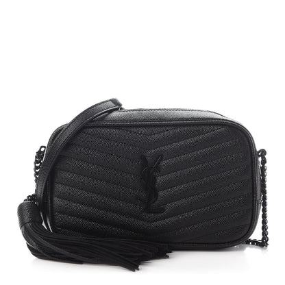 Saint Laurent Grain De Poudre Matelasse Monogram Mini Lou Camera Bag Black 1 of 8