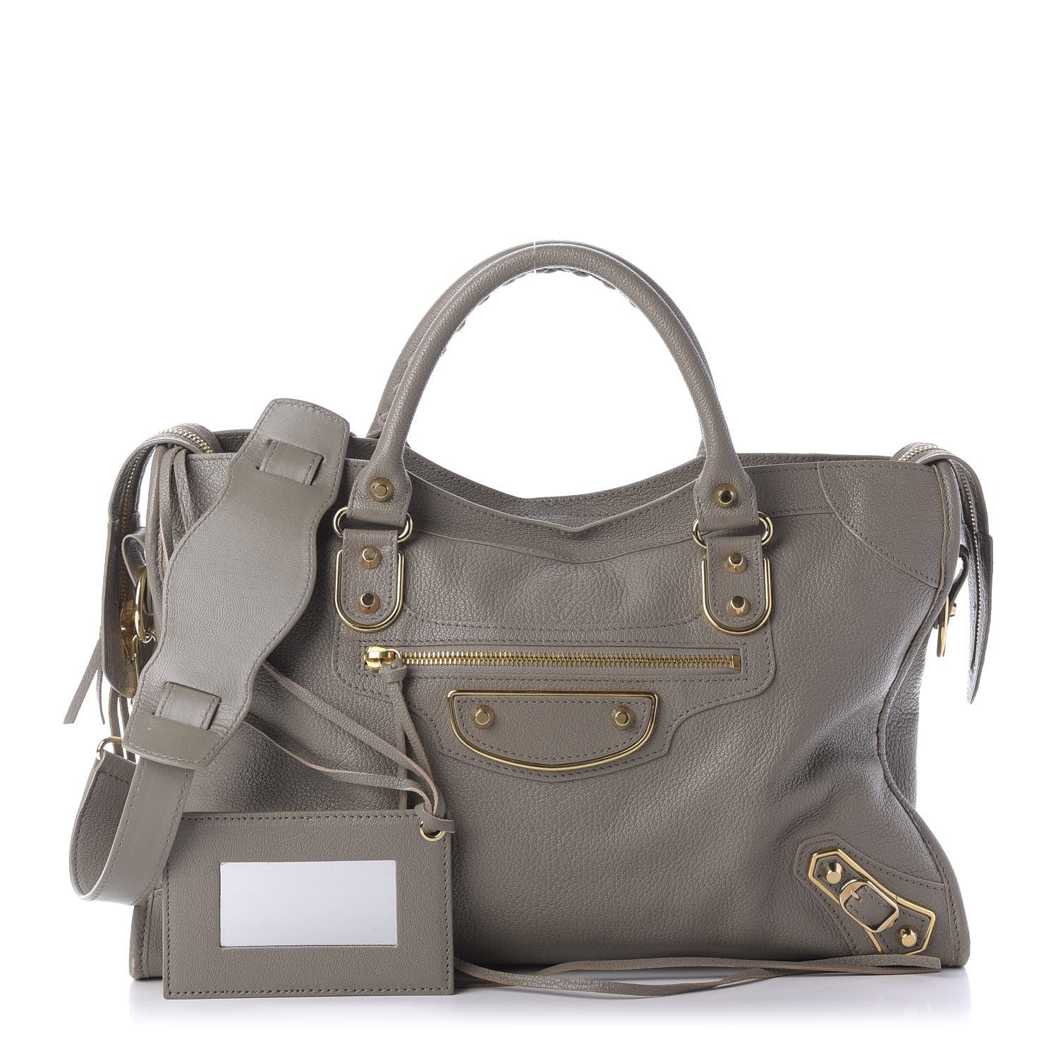Balenciaga Chevre Gold Metallic Edge Hardware City Gris Taupe 1 of 9