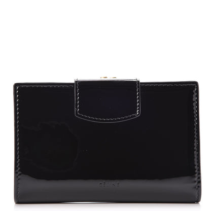 Celine Shiny Calfskin Medium Multifunction Purse Wallet Black 1 of 8