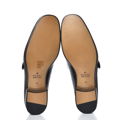 Gucci Goatskin Web Mens GG Loafers 12 Black 5 of 9