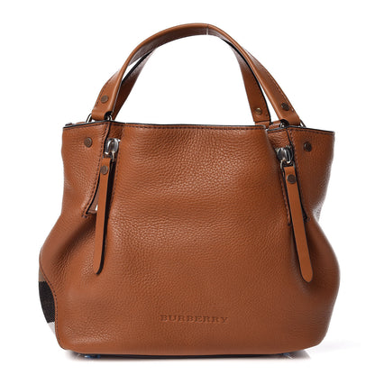 Burberry Grainy Calfskin House Check Small Maidstone Saddle Brown 1 of 10