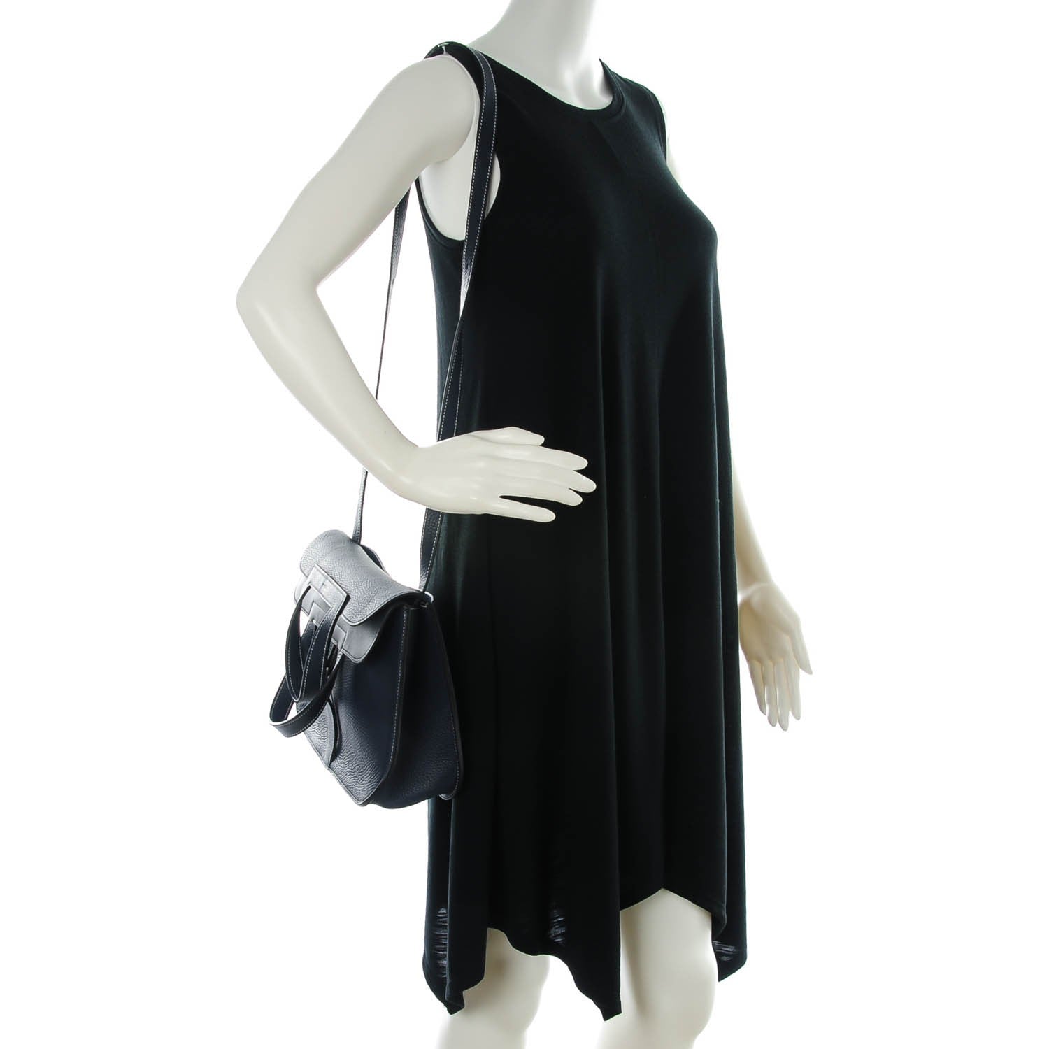 Hermes Taurillon Clemence Halzan 31 GM Bleu Nuit Indigo 2 of 8