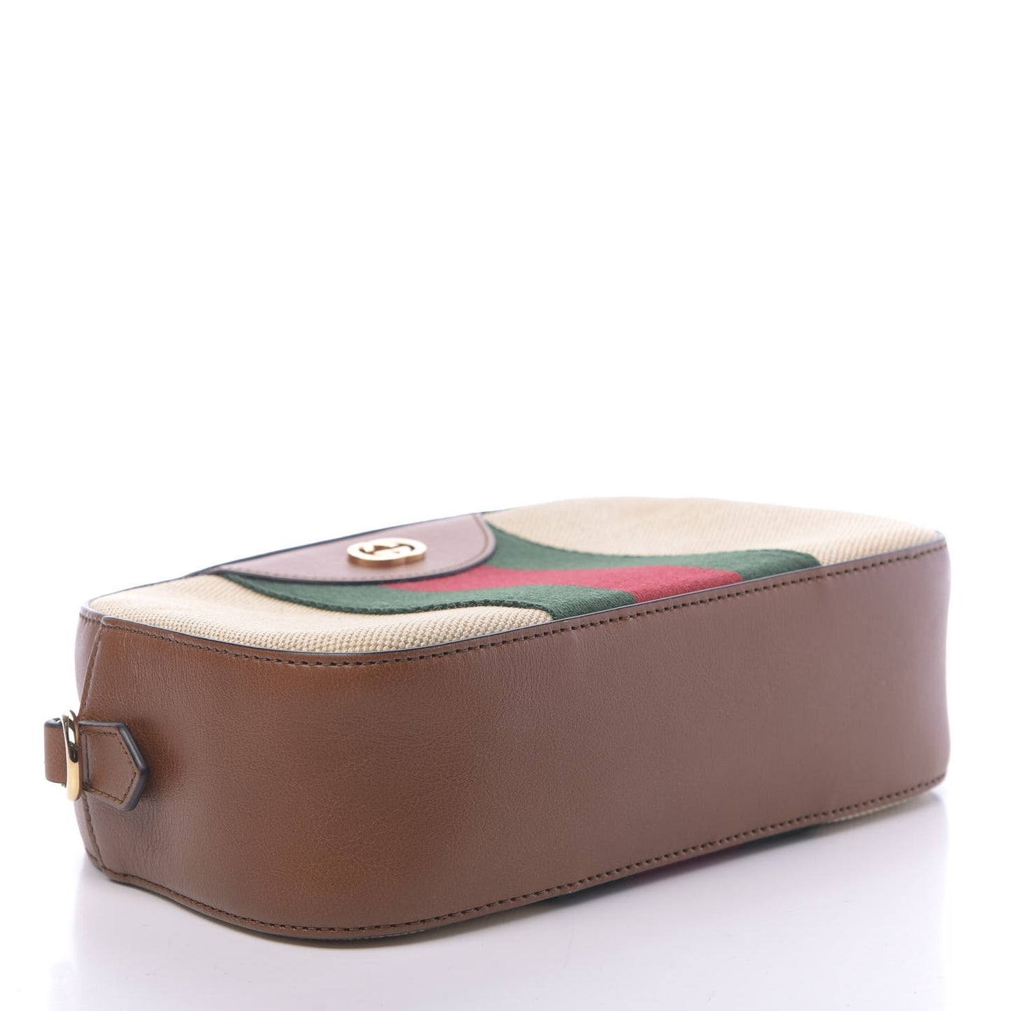 Vintage Canvas Web Shoulder Bag Sand Cuir