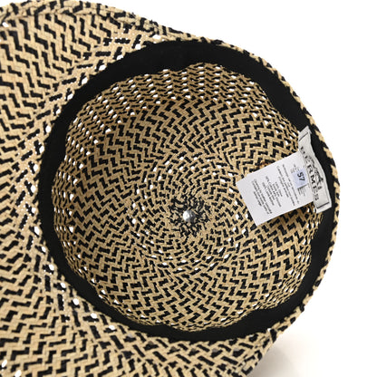 Hermes Panama Straw Chapeau Tanzanie Canna Hat 57 Naturel Black 7 of 11