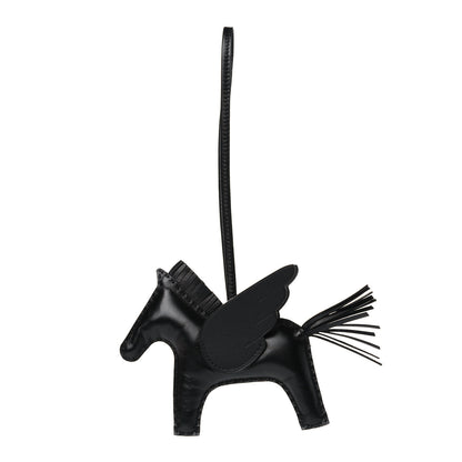 Hermes Milo Lambskin Grigri Rodeo Pegase Horse Bag Charm MM So Black 1 of 5