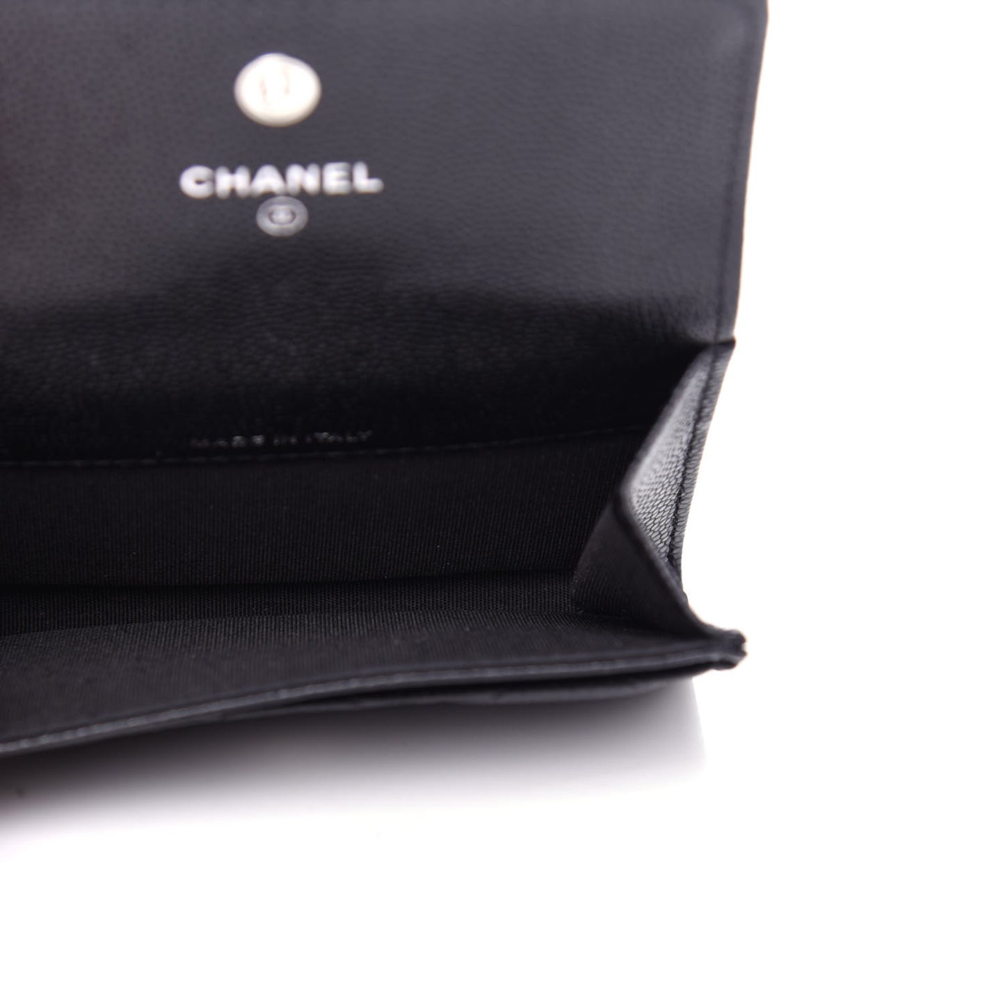 Caviar Quilted My Everything Flap Card Holder Black