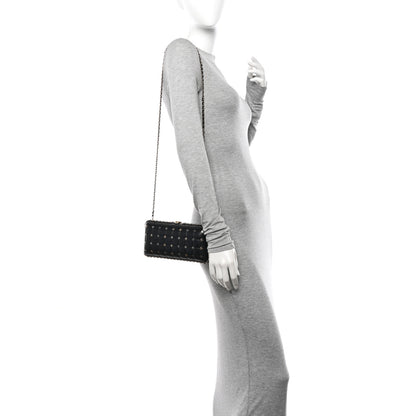 Chanel Lambskin Quilted CC Studded Chain Around Clutch Black 2 of 10