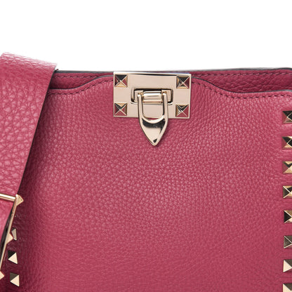 Valentino Garavani Pebbled Calfskin Mini Rockstud Flip-Lock Messenger Bag Raspberry 8 of 8