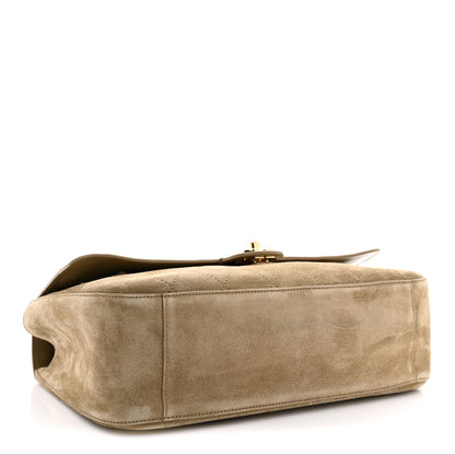 Chanel Suede Calfskin Small Souplissimo Maxi Flap Dark Beige 4 of 11