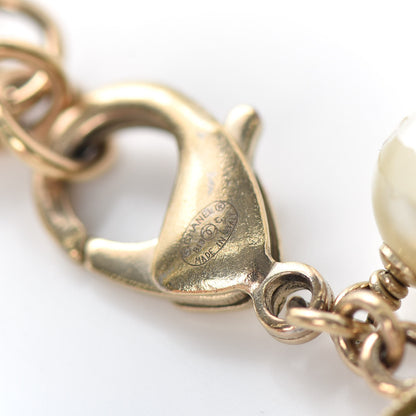 Chanel Pearl Beaded CC Bracelet Green Gold 4 of 4