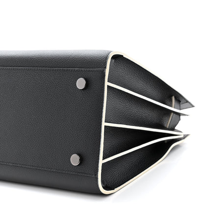 Saint Laurent Grained Calfskin Topstitch Small Sac De Jour Black Porcelain 12 of 12