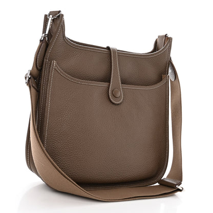Hermes Taurillon Clemence Evelyne III PM Etoupe 3 of 9