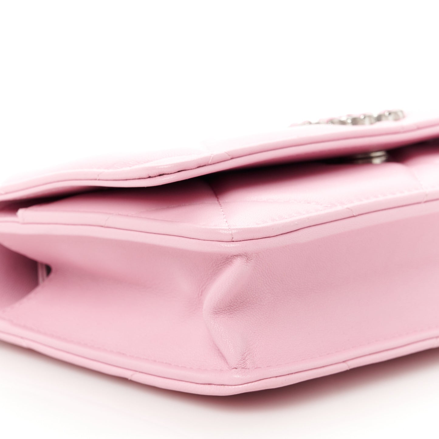 Lambskin Quilted Chanel 19 Wallet On Chain WOC Pink