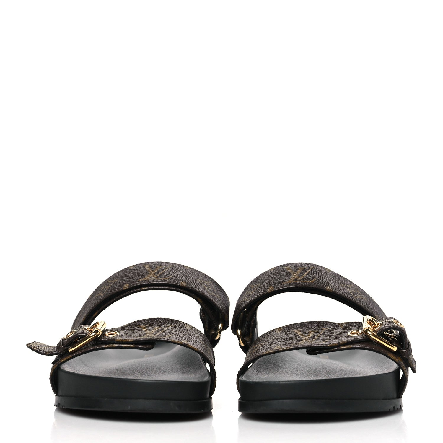 Louis Vuitton Monogram Bom Dia Mule Sandals 40 Black 2 of 9